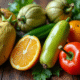 Assortiment de fruits et légumes commençant par J sur une table