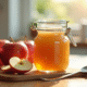 Compote de pommes fraîche dans un pot en verre scellé