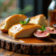 Foie gras servi avec figues fraîches et brioche