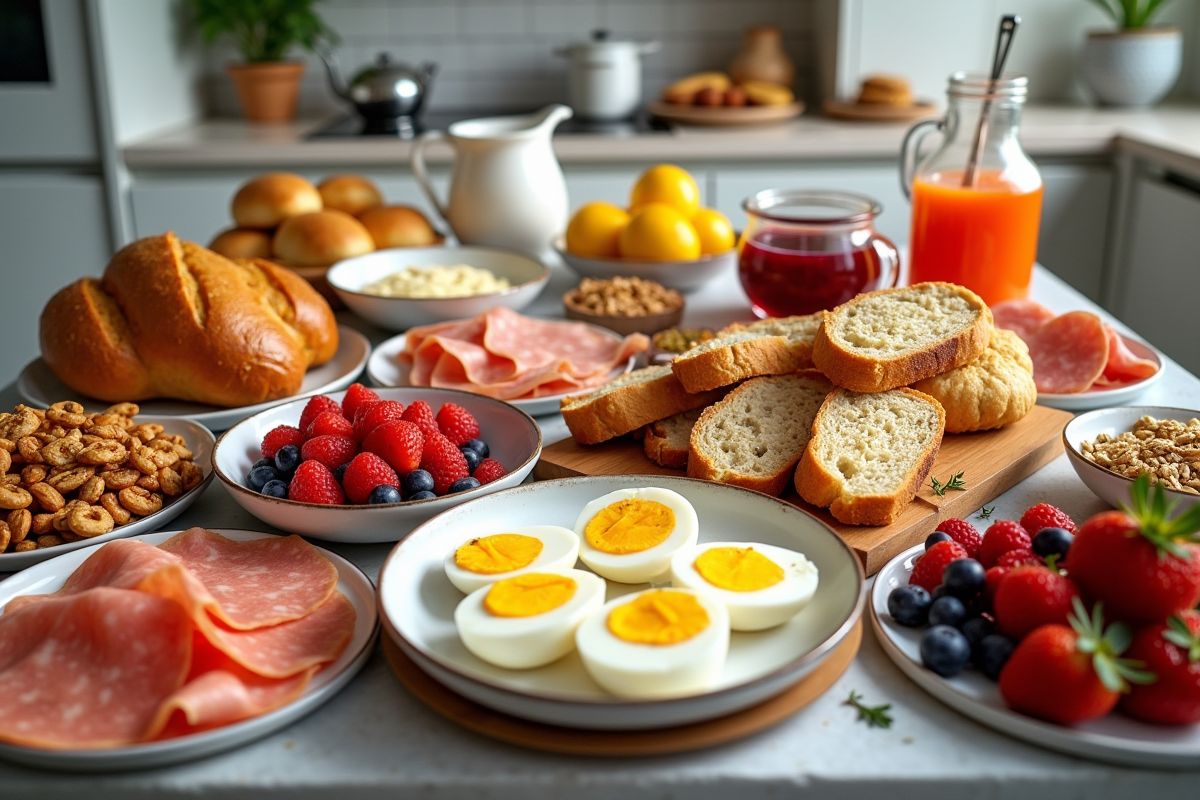 petit-déjeuner varié